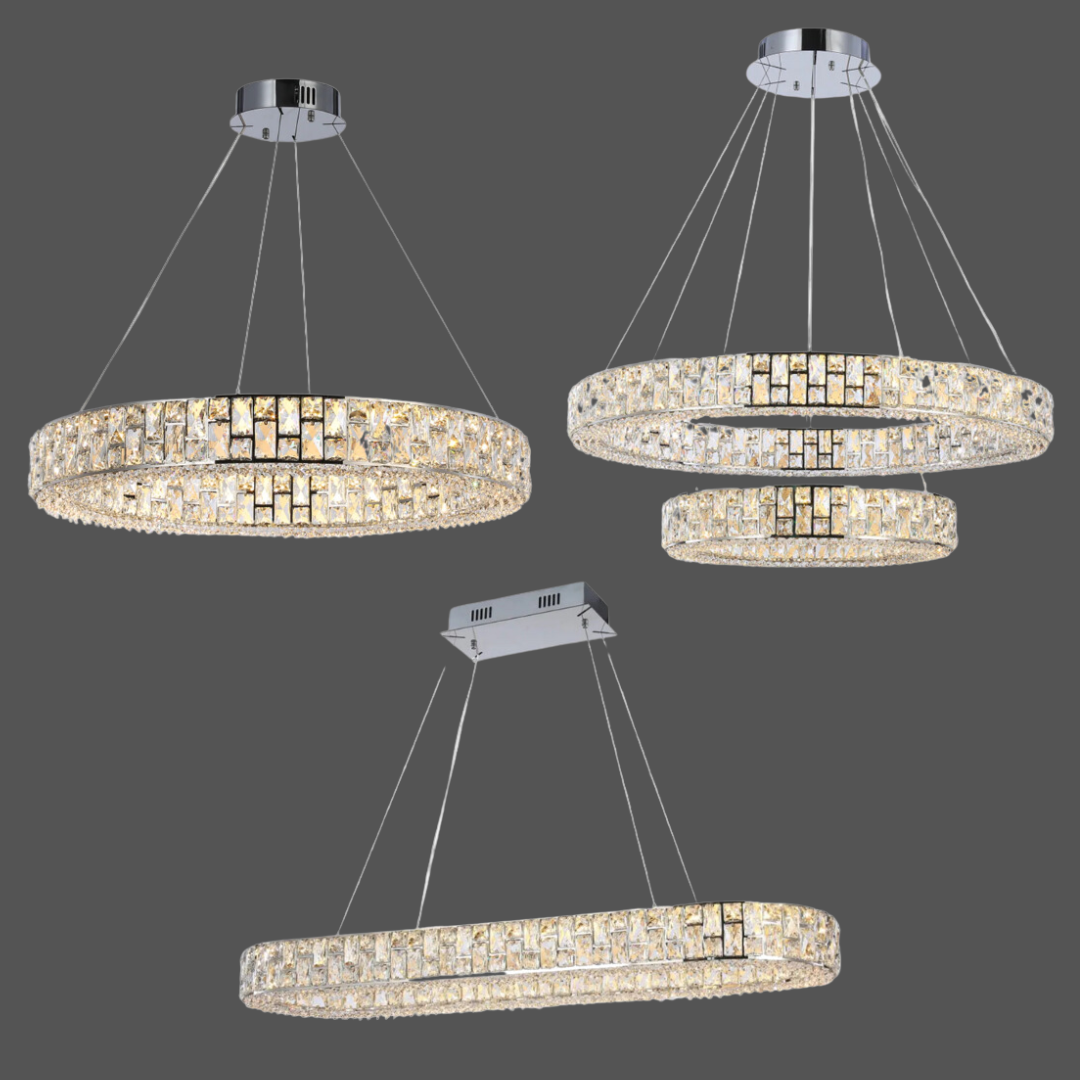 Light Luxury Round / oval Spliced Crystal Chandelier for Living / dining Room / kitchen Island