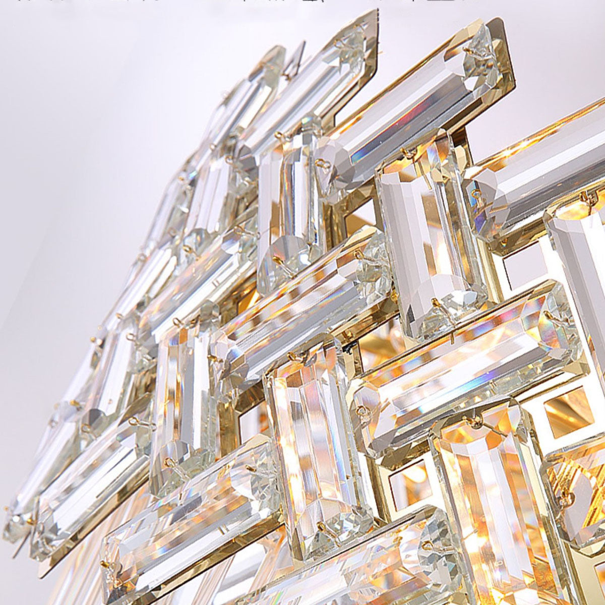 Post-Modern Light Luxury Fence Crystal Chandelier Suit for Living / dining Room