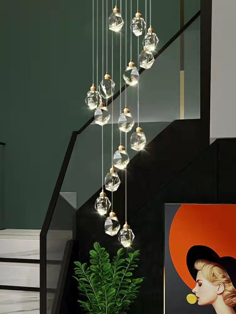 Modern Crystal Chandelier Foyer Living Room Droplight Hall Decoration Lights