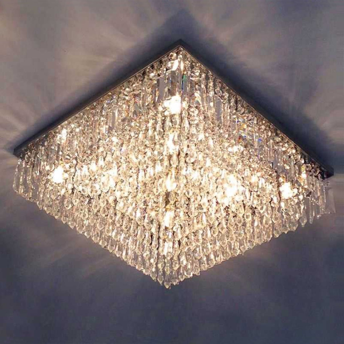 Modern Square Flush Mount Crystal Light for Living Room / bedroom / dining Room