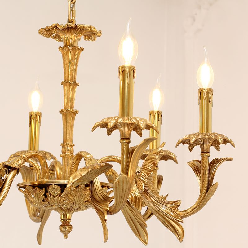 26X20 Inch 6 Lights Baroque Style European Antique Copper Chandelier