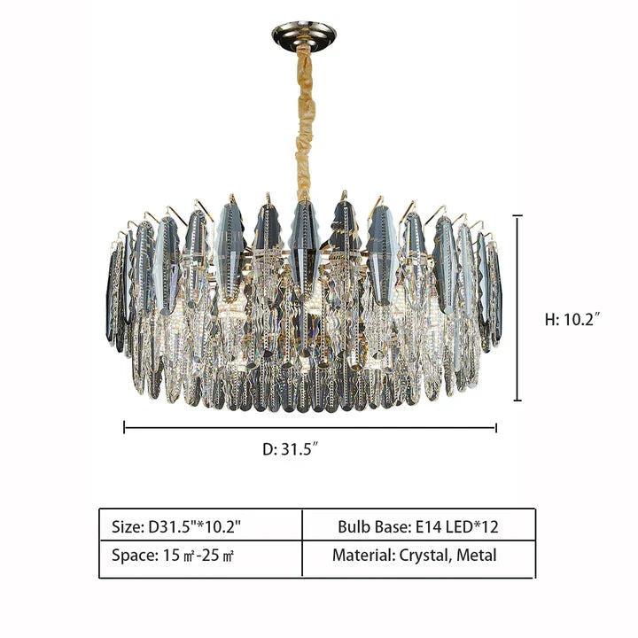 Modern Minimalist Art Designer Light Luxury Round Crystal Chandelier for Dining / Living Room