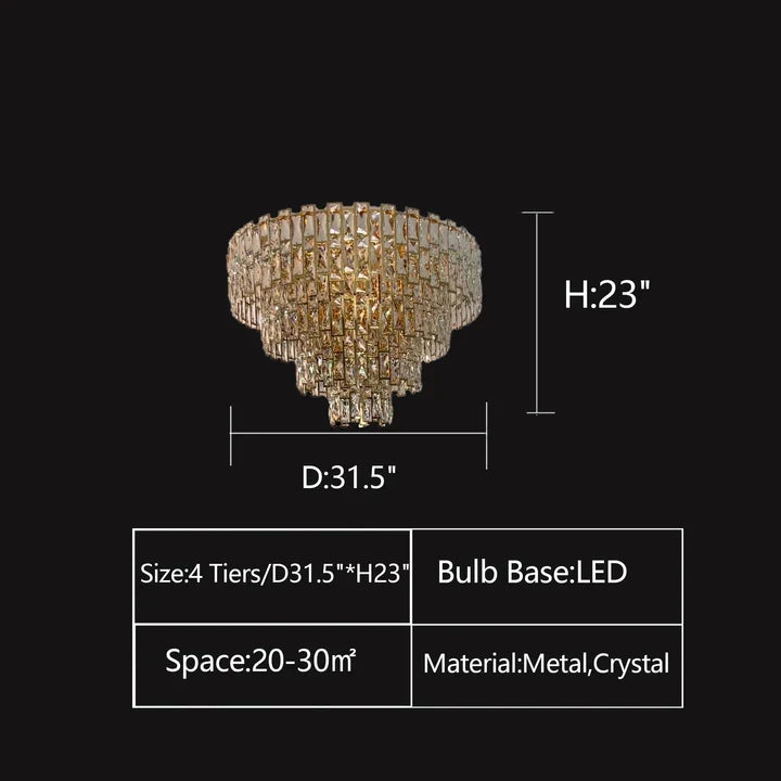 Multi-Tiered Crystal Flake Chandelier for Bedroom / living Room / dining Room