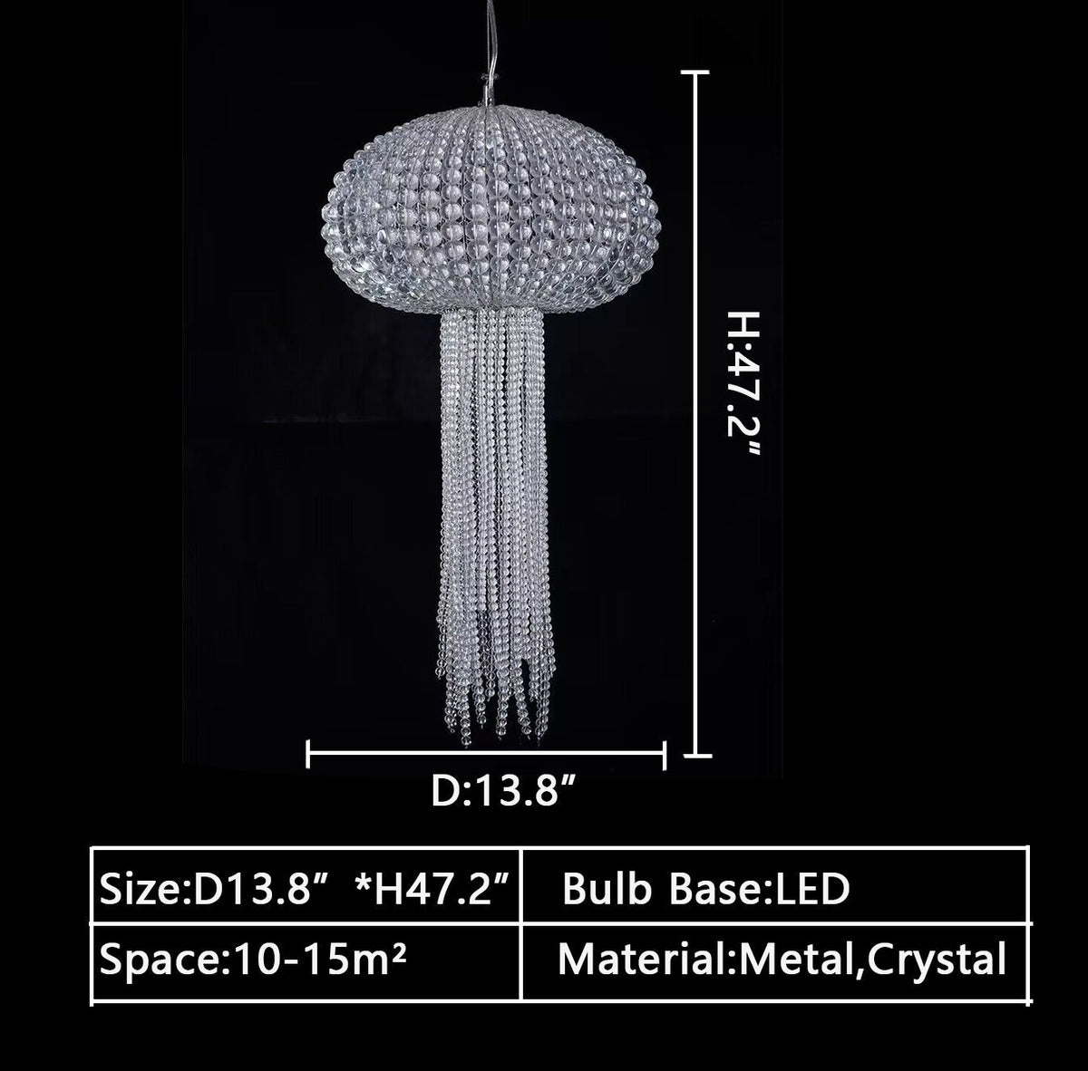 New Designer Model Jellyfish Crystal Pendant Chandelier for Dining Room / entrway / bedroom