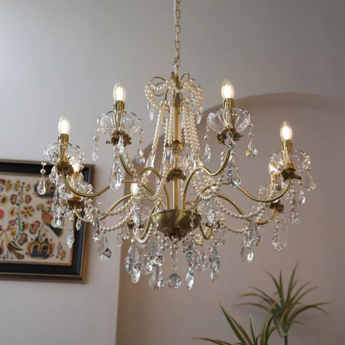 Traditional French Modern Candle Chandelier for Living Room Bedroom