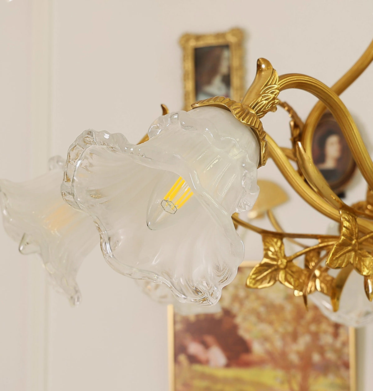 6 Lights Classical Retro Brass Chandelier Light 33X27 Inch