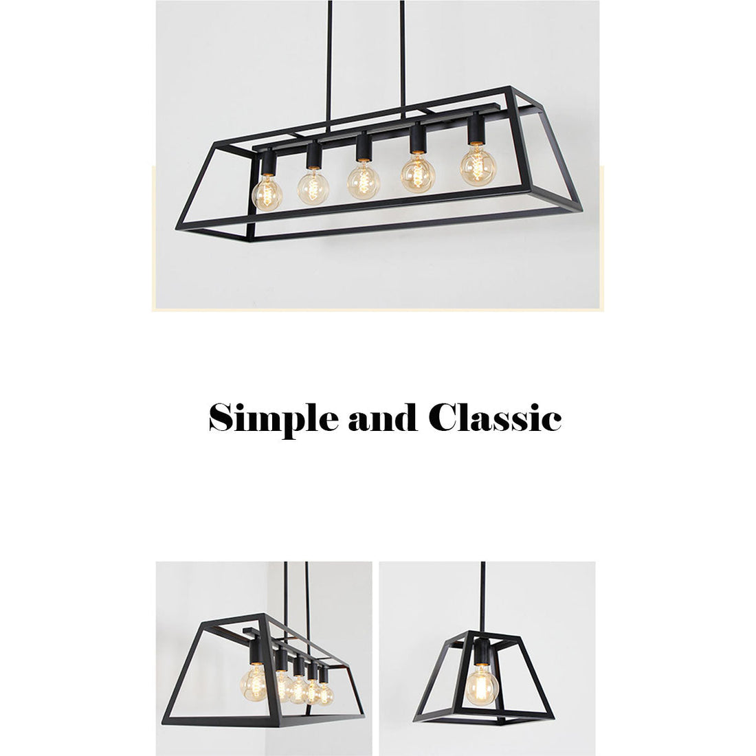 American Vintage Industrial Style Trapeziform Iron Chandelier for Clothing Stores / Bars / cafes / restaurants