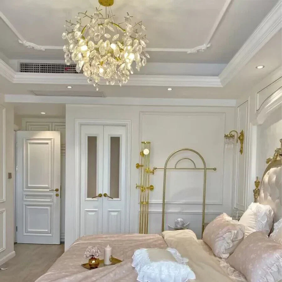 New Flower Romantic Light Luxury Crystal Chandelier for Bedroom / Living / Dining Room
