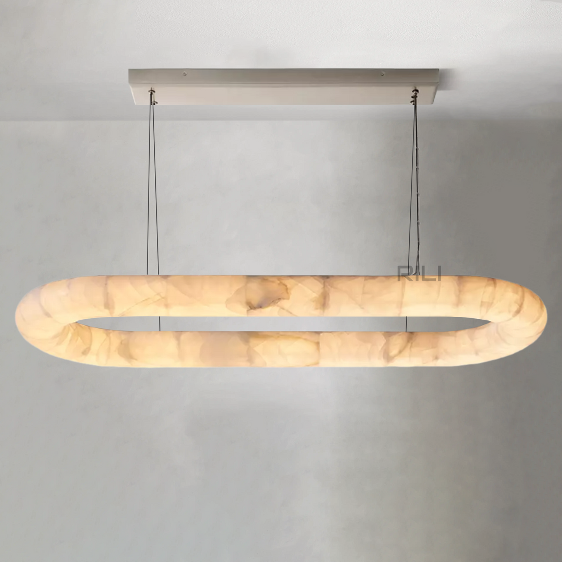 Rivaga Lisse Alabaster Oval Chandelier 57" 74"