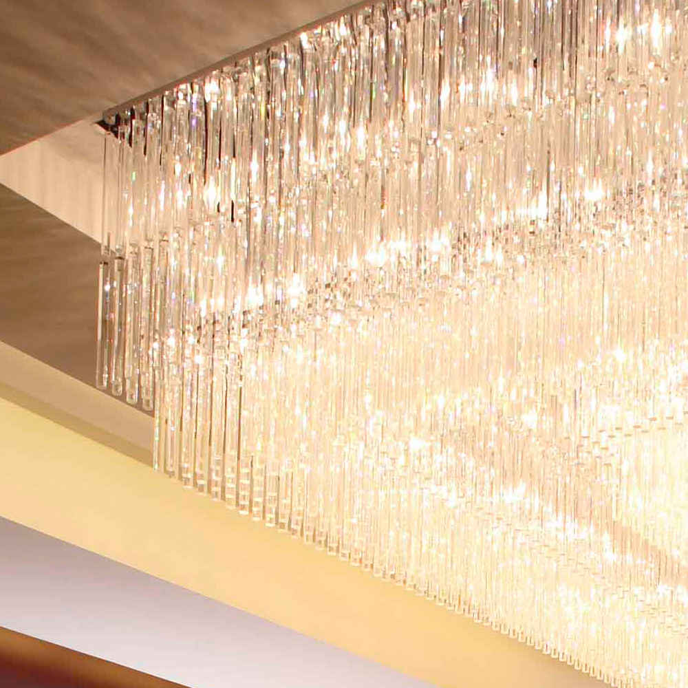 Large Squre Crystal Chandelier for Recpetion Area