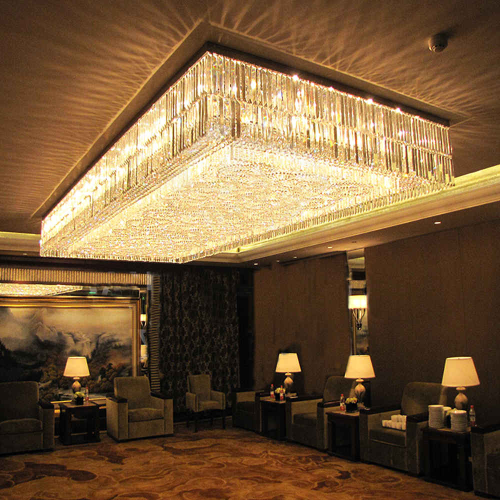 Large Rectangular Banquet Hall Crystal Chandelier