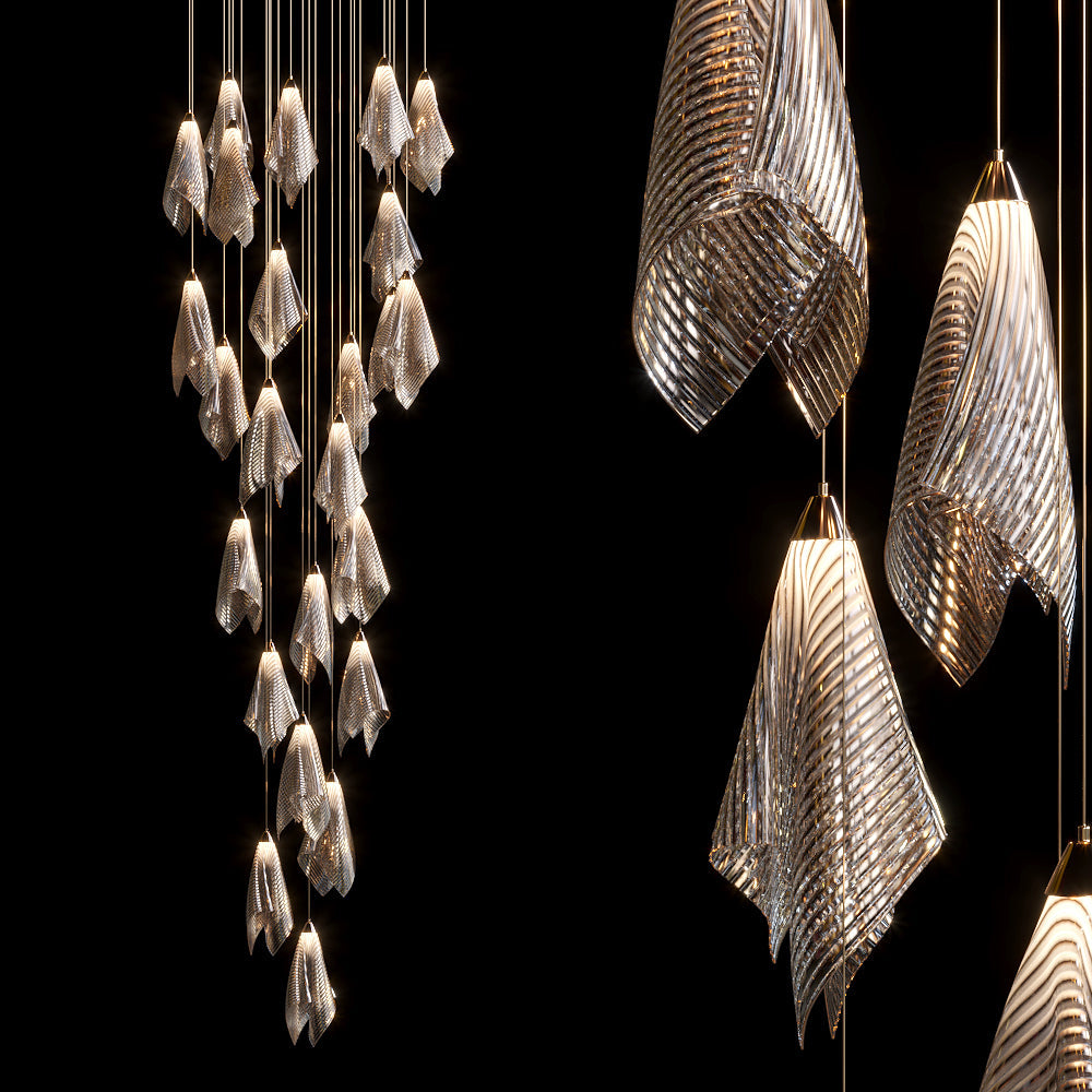 Velora Crystal Mesh Fold Chandelier