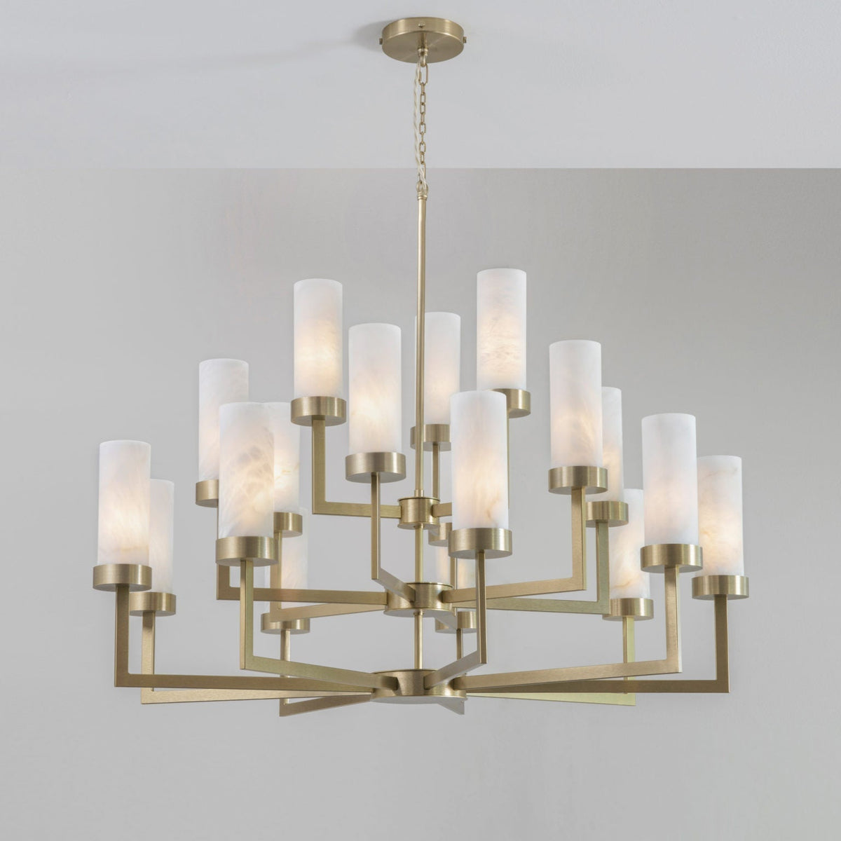Three Tier Compass Alabaster Chandelier