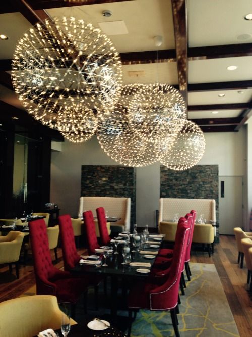 Round Starry Sky Chandelier Light Fire Ball Ceiling Lighting for Living Room / cottage / high-Ceiling