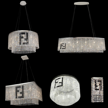 Designer Style Crystal Chandelier Elegant Round Ceiling Lighting for Living / Dining Room