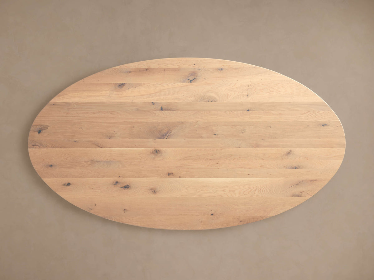 Jacob Oval Dining Table with Vertex Base in Flax Oak