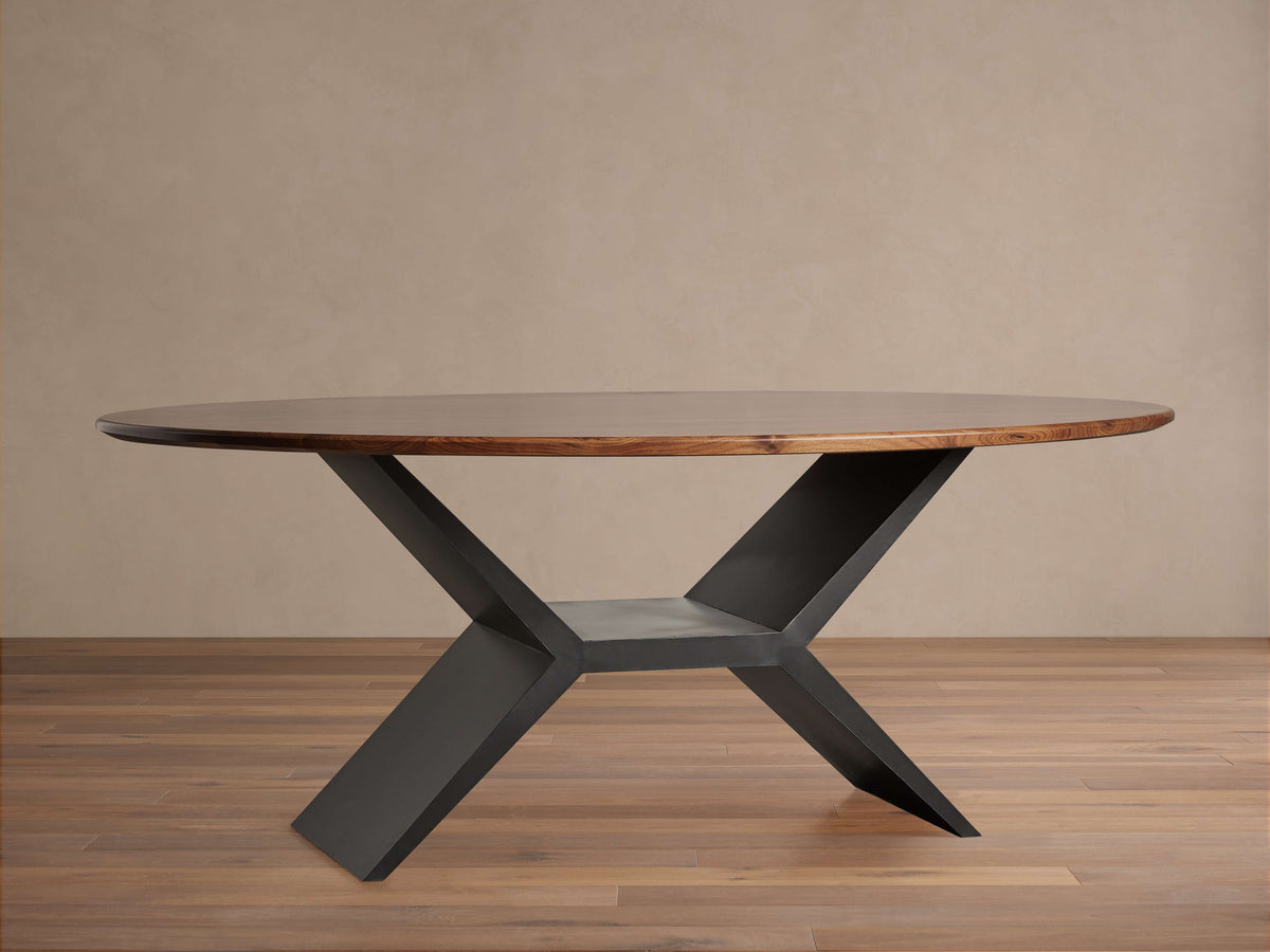Jacob Oval Dining Table with Vertex Base