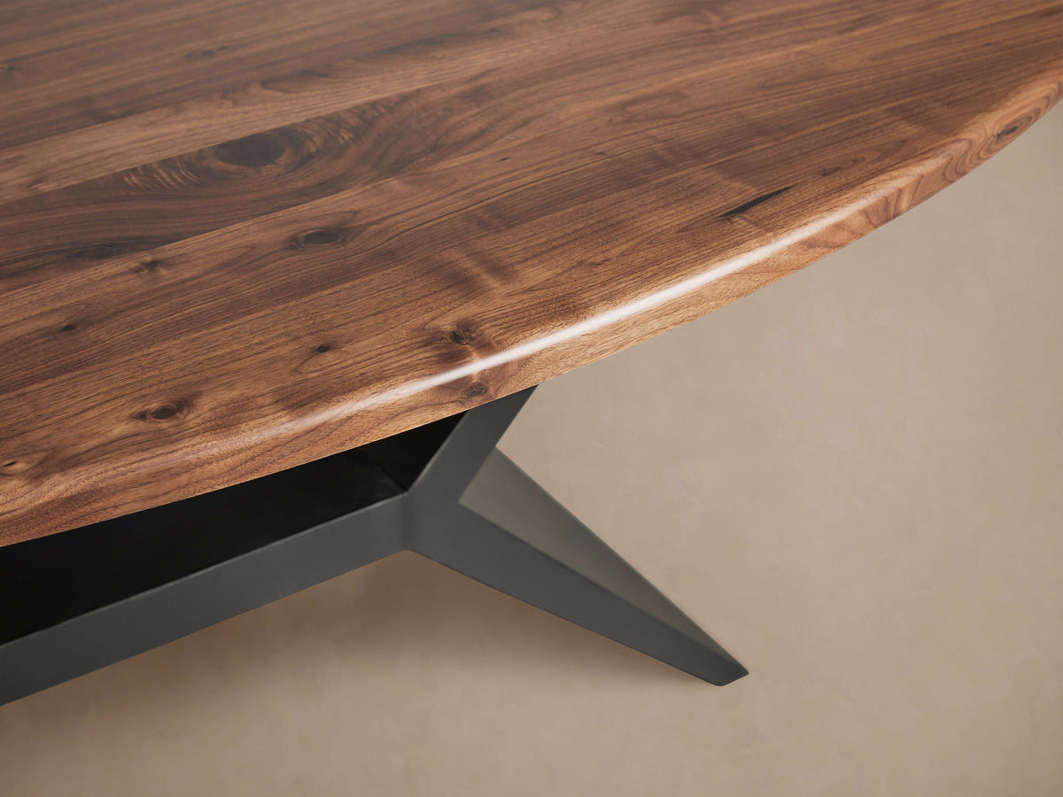 Jacob Oval Dining Table with Vertex Base