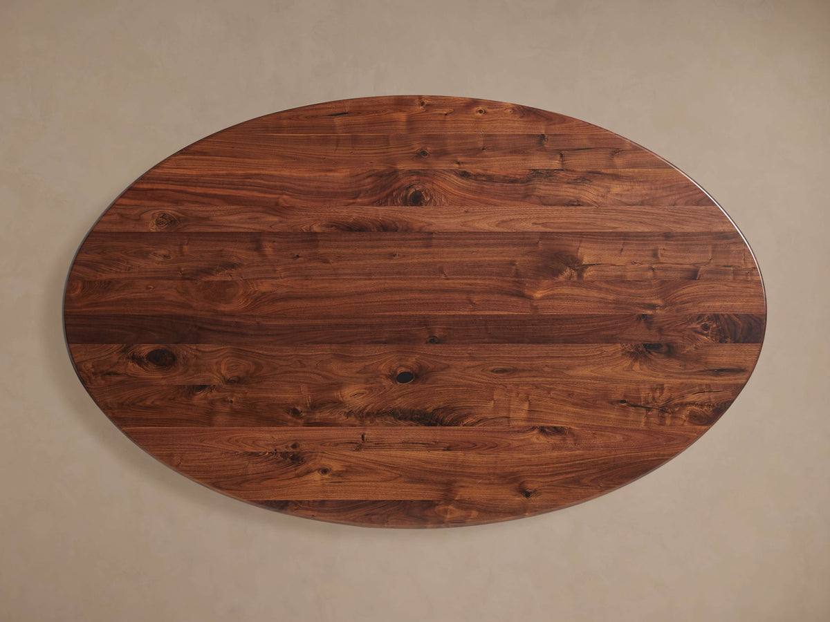 Jacob Oval Dining Table with Vertex Base