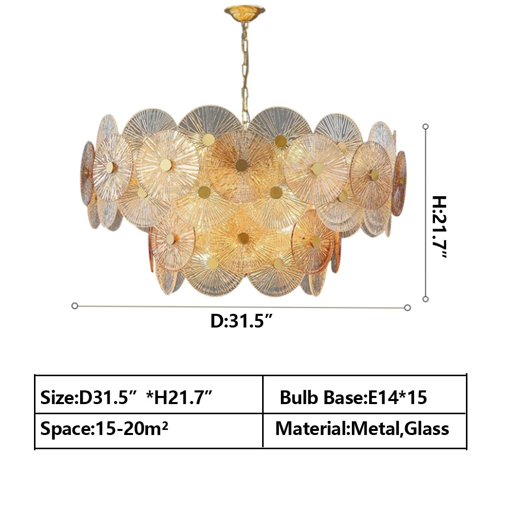 Light Luxury Art Design Creative Round Multi-Tiered Glass Chandelier for Living Room / bedroom