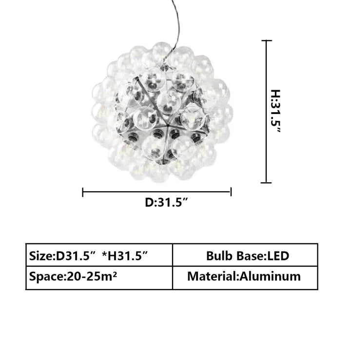 Italian Designer Creative Glass Ball Chandelier Scandinavian Dandelion Hallway / entryway / staircase Light