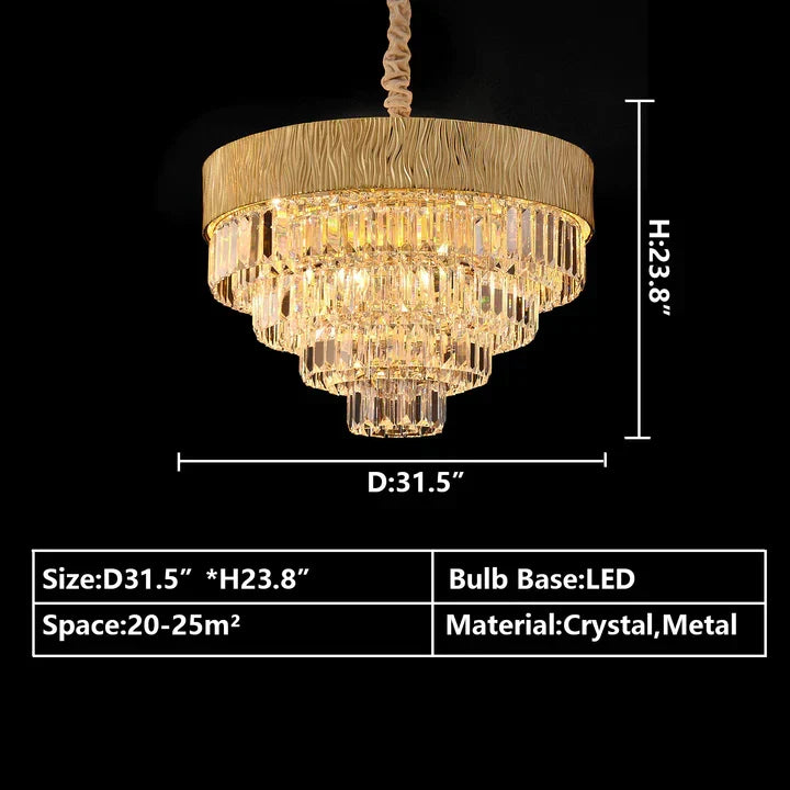 New Modern Gold Round / oval Light Luxury Ceiling Crystal Chandelier Set for Living Room / dining Room