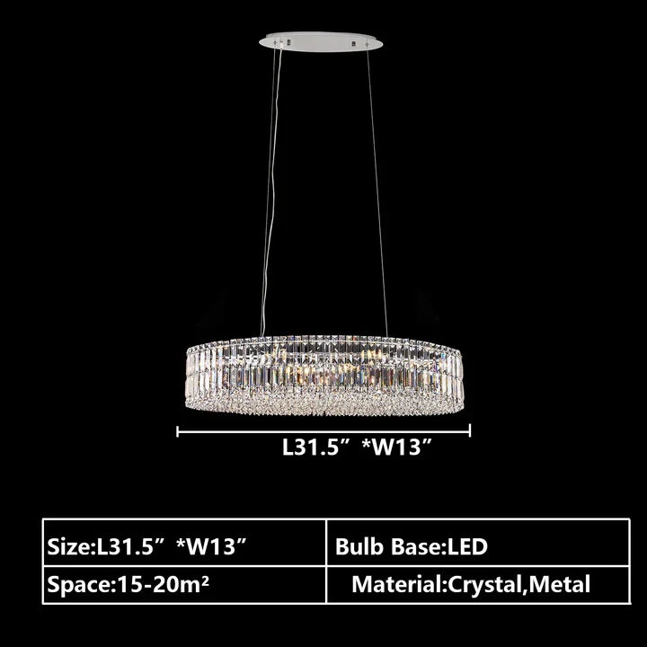 Modern Silver Ceiling Round / rectangle Crystal Chandelier Set for Living Room / dining Room / Bedroom