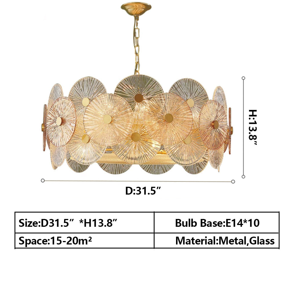 Light Luxury Art Design Creative Round Multi-Tiered Glass Chandelier for Living Room / bedroom
