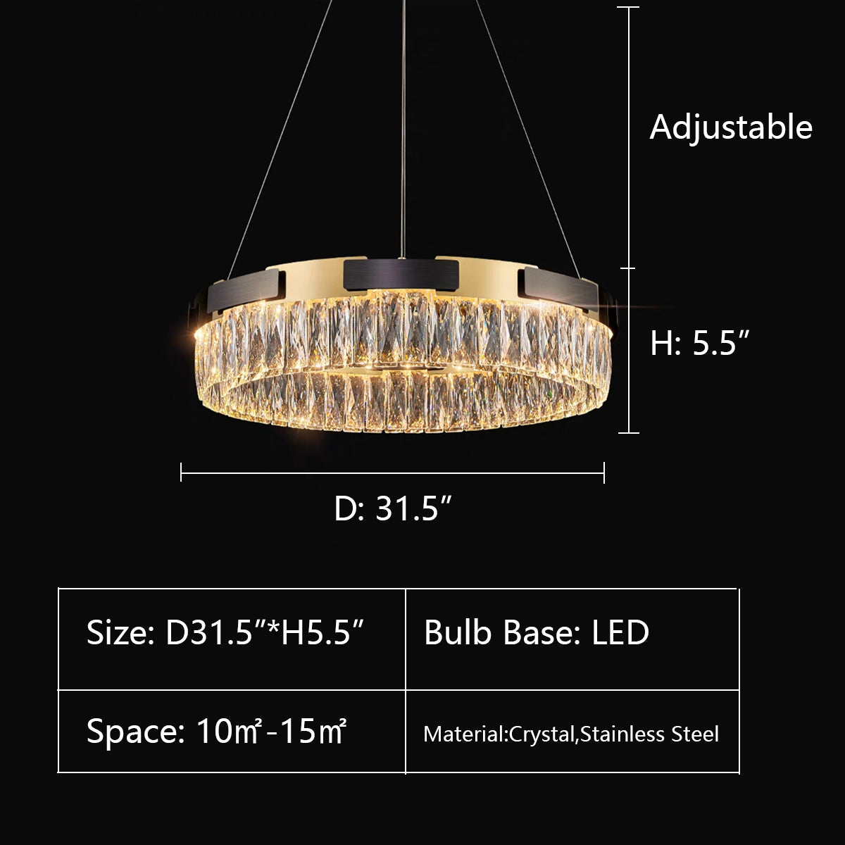 New Designer Recommended Modern Light Luxury Round / oval Crystal Chandelier for Living Room / dining Room