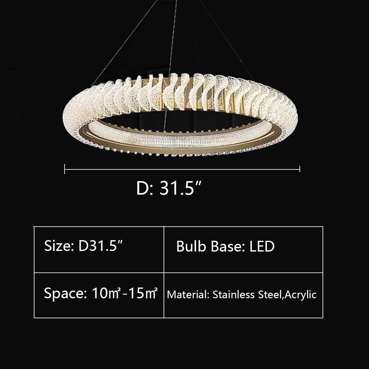 Extra Large Tiers Modern Stainless Steel Ring Chandelier for Living Room / foyer / big Entrys