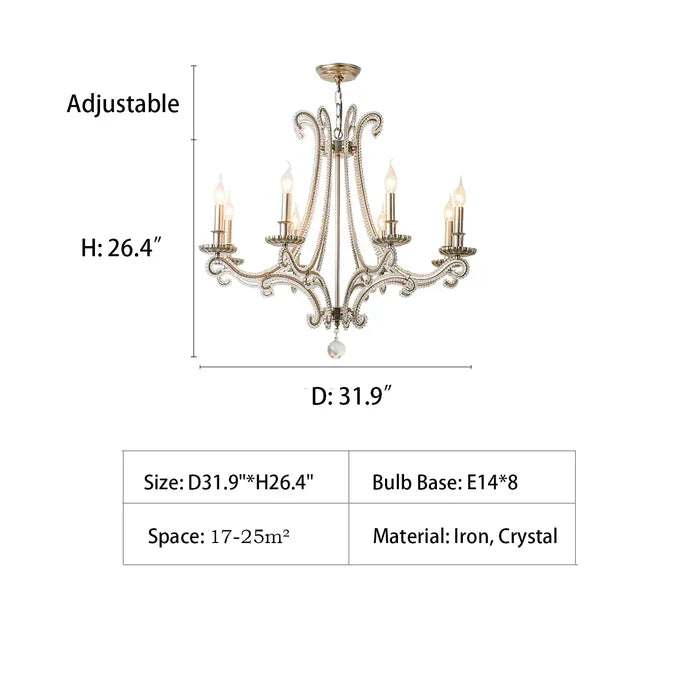Vintage Octopus Tentacle Crystal Chandelier with K9 Crystal and Metal Finish for Living Room