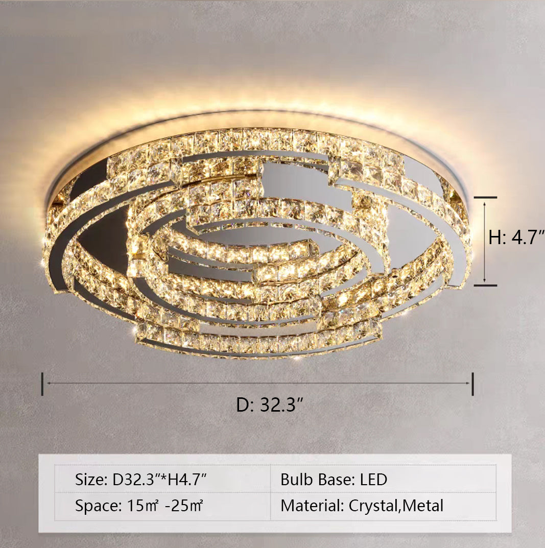 Modern Luxury Crystal Pendant Irregular Rings Chandelier Suit for Living / dining Room / bedroom