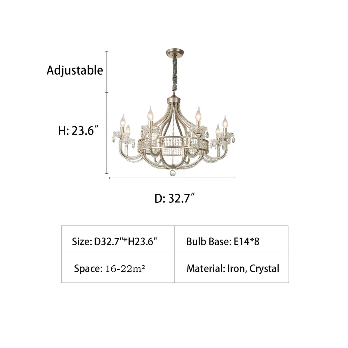 Light Luxury Nordic Vintage Candle Iron Lantern Chandelier for Living / Dining Room / Bedroom