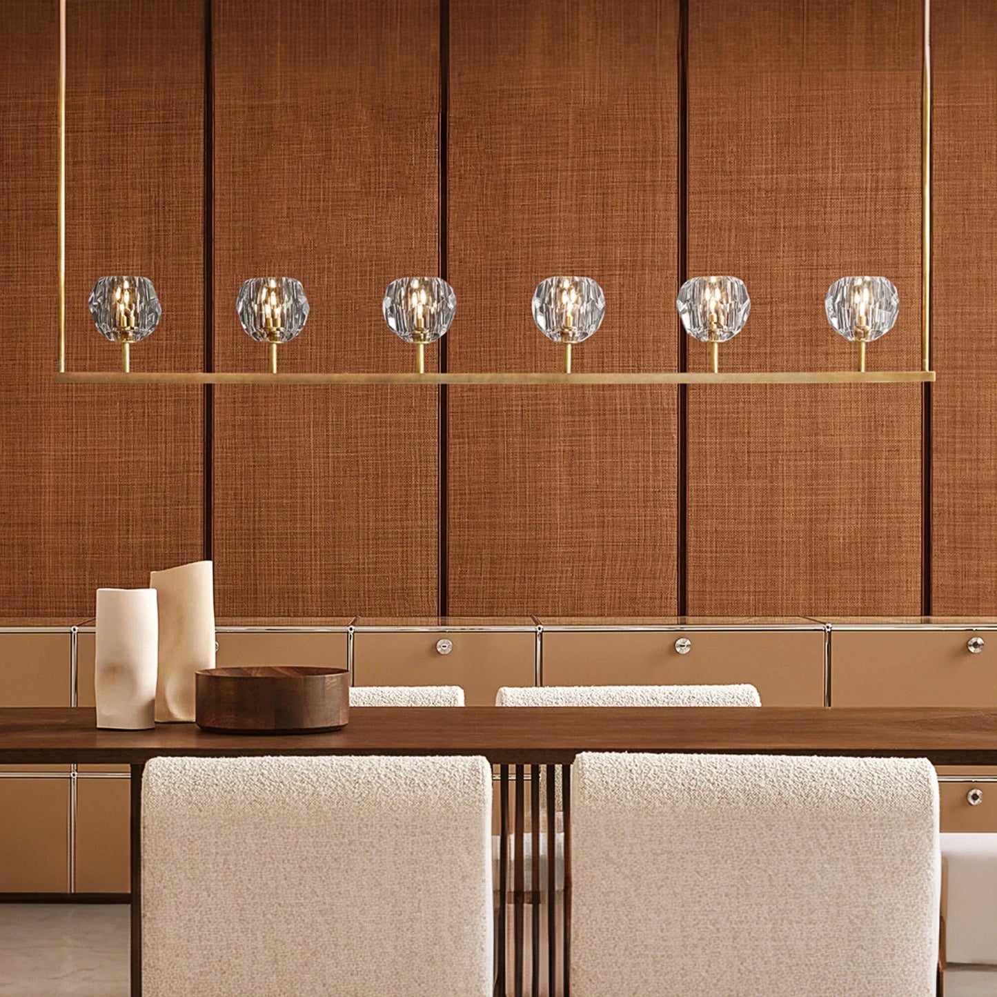 Boule De Cristal Clear Glass Linear Chandelier 48", 60"