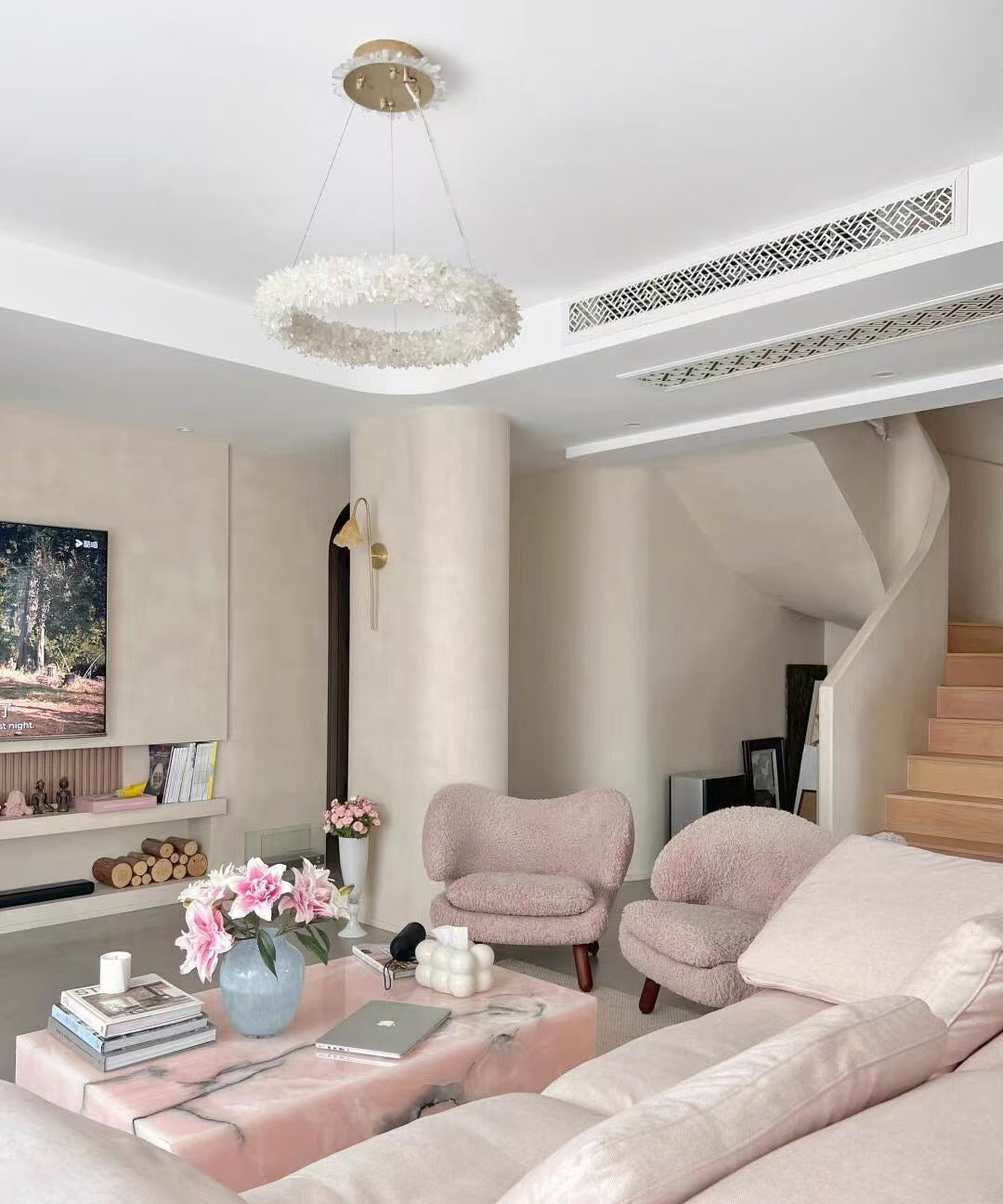 Modern Round / oval / linear / square Natural Crystal Chandelier