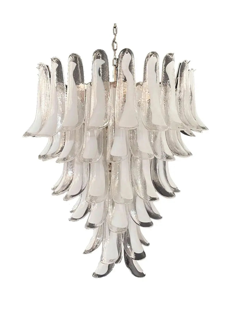 Murano Glass Chandelier – 75 Petals – Transparent