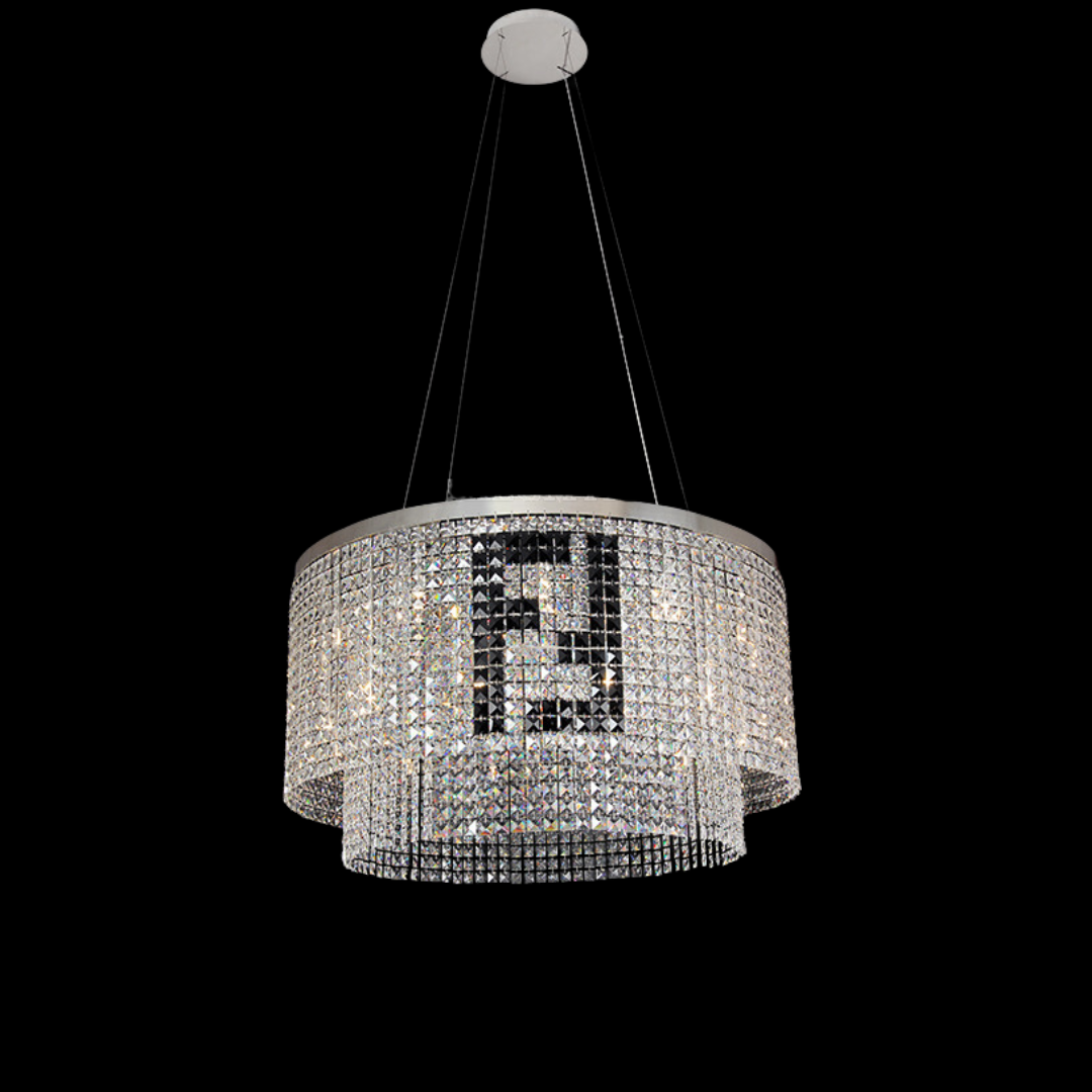 Designer Style Crystal Chandelier Elegant Round Ceiling Lighting for Living / Dining Room