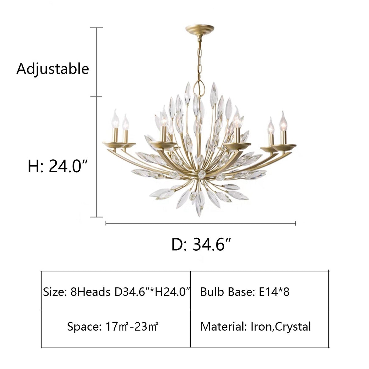 New Romantic Art Lily-Shaped Crystal Chandelier for Living Room / dining Room