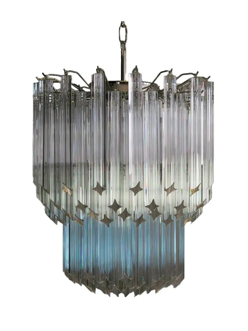 Murano Glass Chandelier – 107 Prisms – Transparent