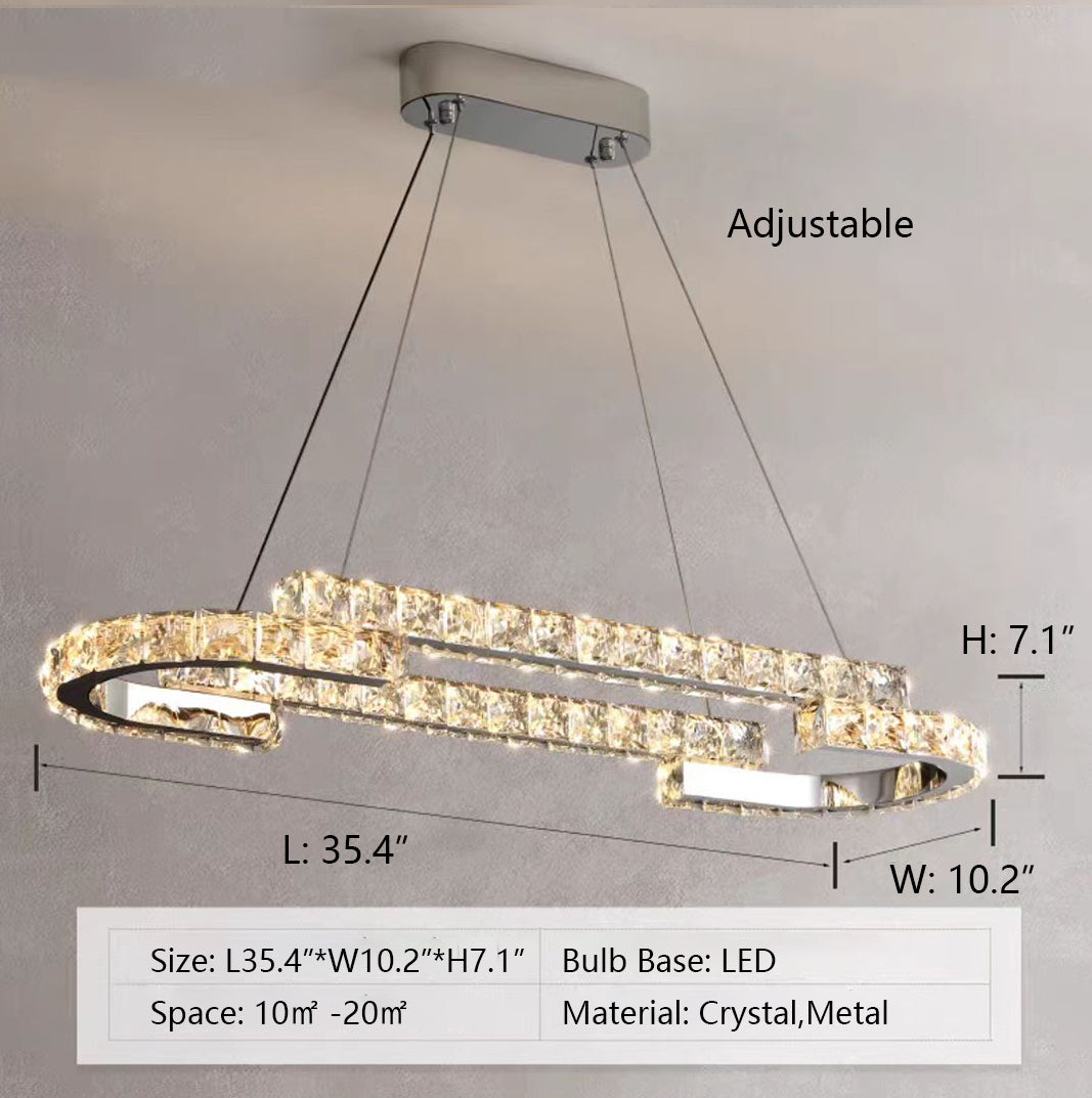 Modern Luxury Crystal Pendant Irregular Rings Chandelier Suit for Living / dining Room / bedroom