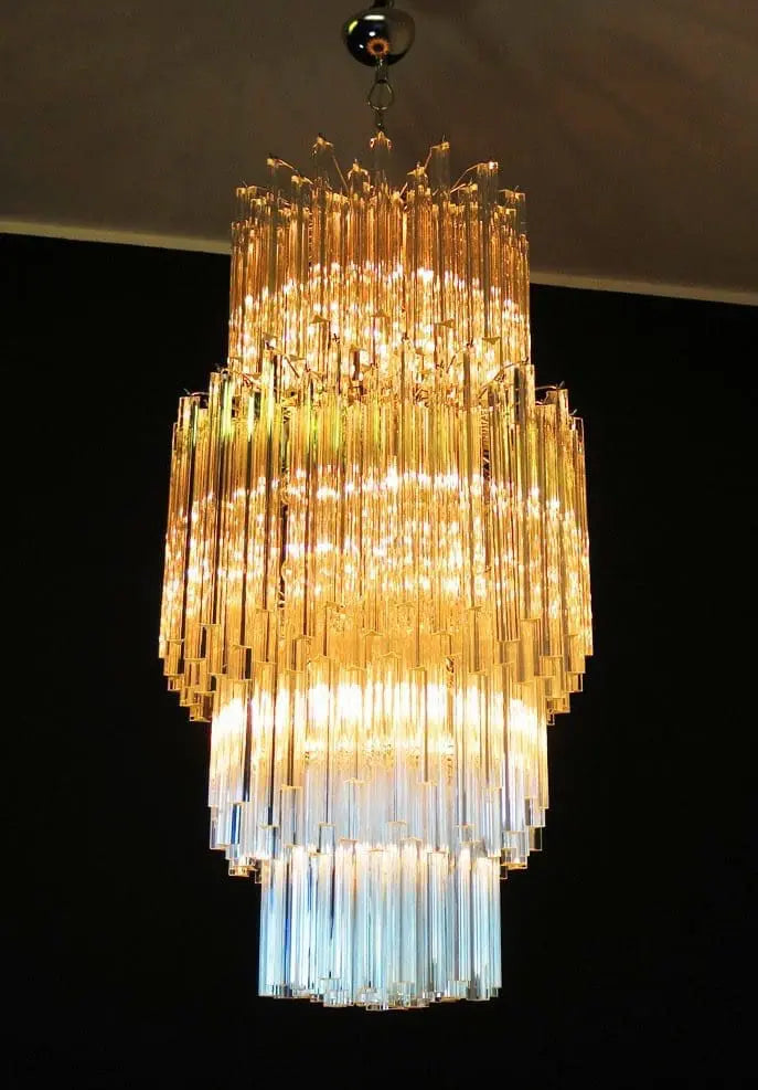 Murano Glass Chandelier – 242 Prisms – Transparent