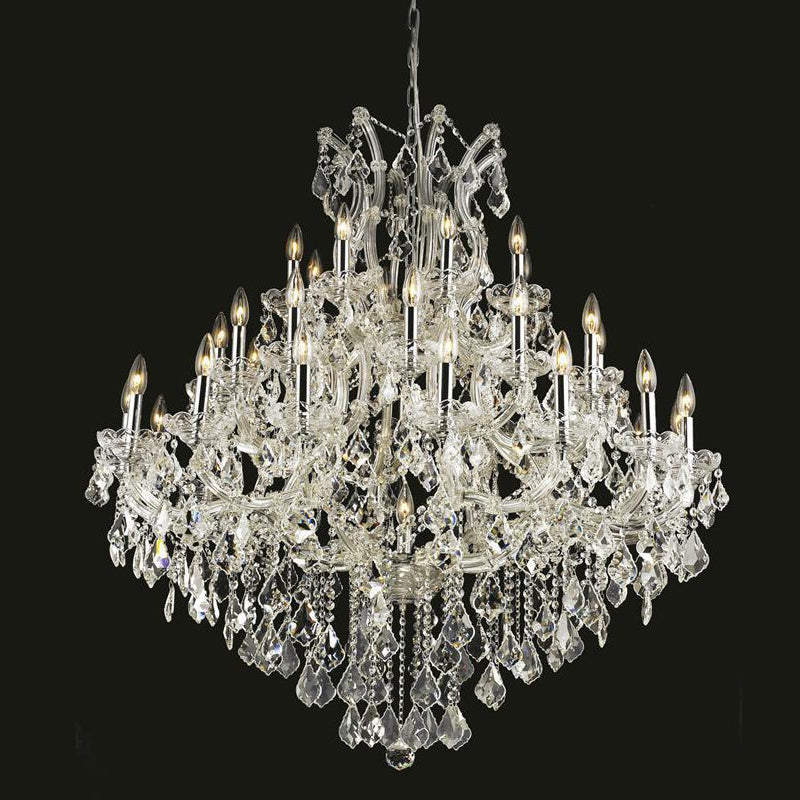 36 Lights Silver Maria Theresa Chandeliers