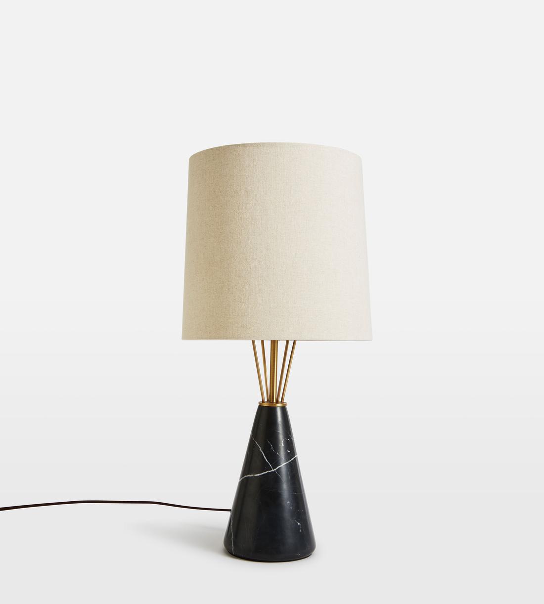 Marble Table Lamp in Antiqued Brass - Erhaus product image 1