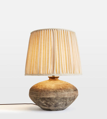 Ceramic Table Lamp with Linen Shade - Erhaus product image 1