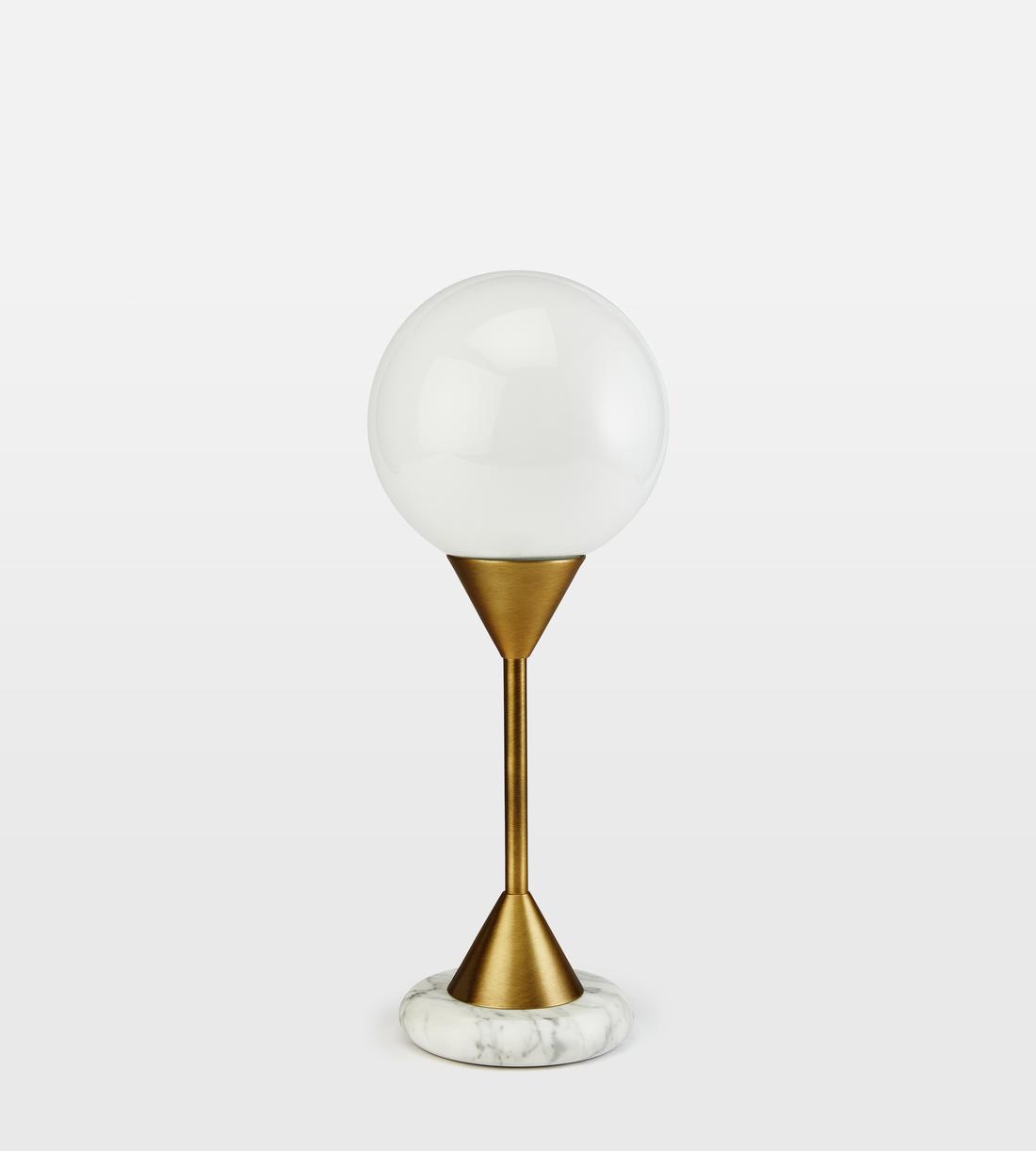 Large Marble Table Lamp with White Glass Shade - Erhaus product image 2