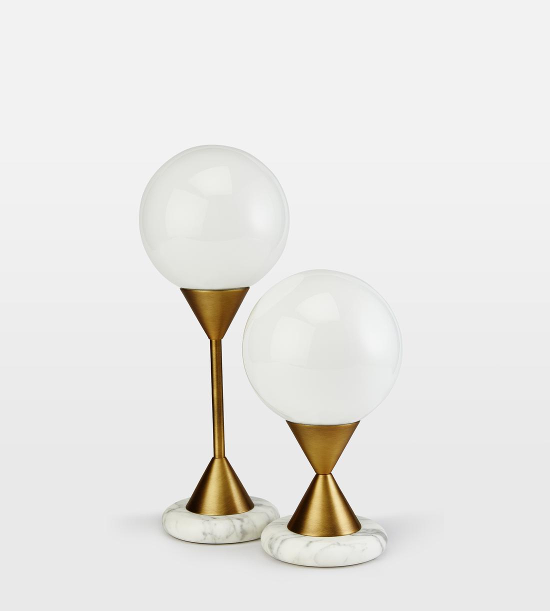 Large Marble Table Lamp with White Glass Shade - Erhaus product image 3