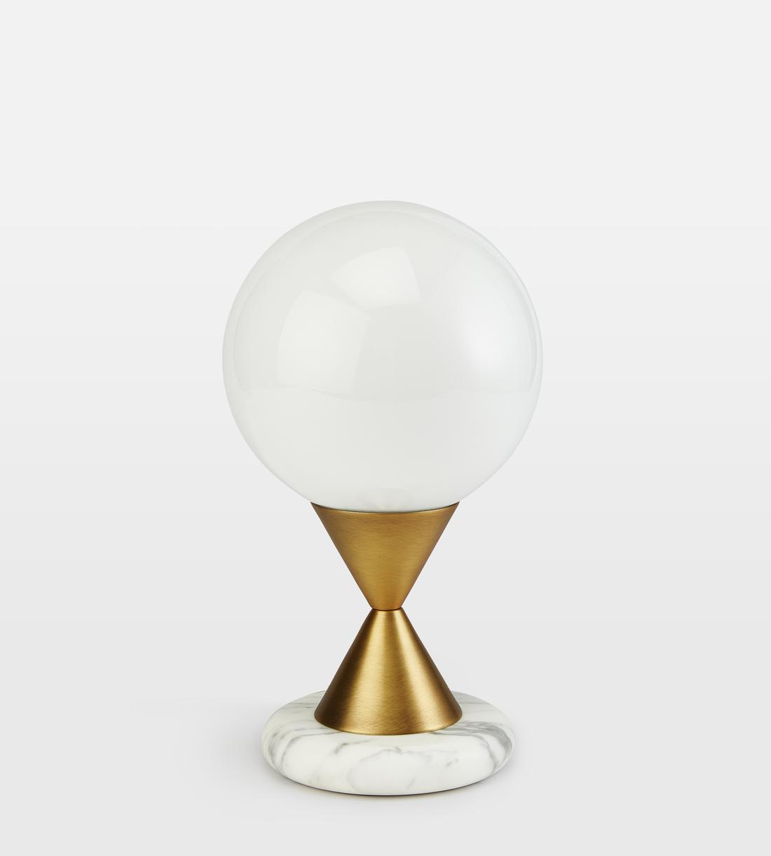 Small Marble Table Lamp with White Glass Shade - Erhaus product image 2