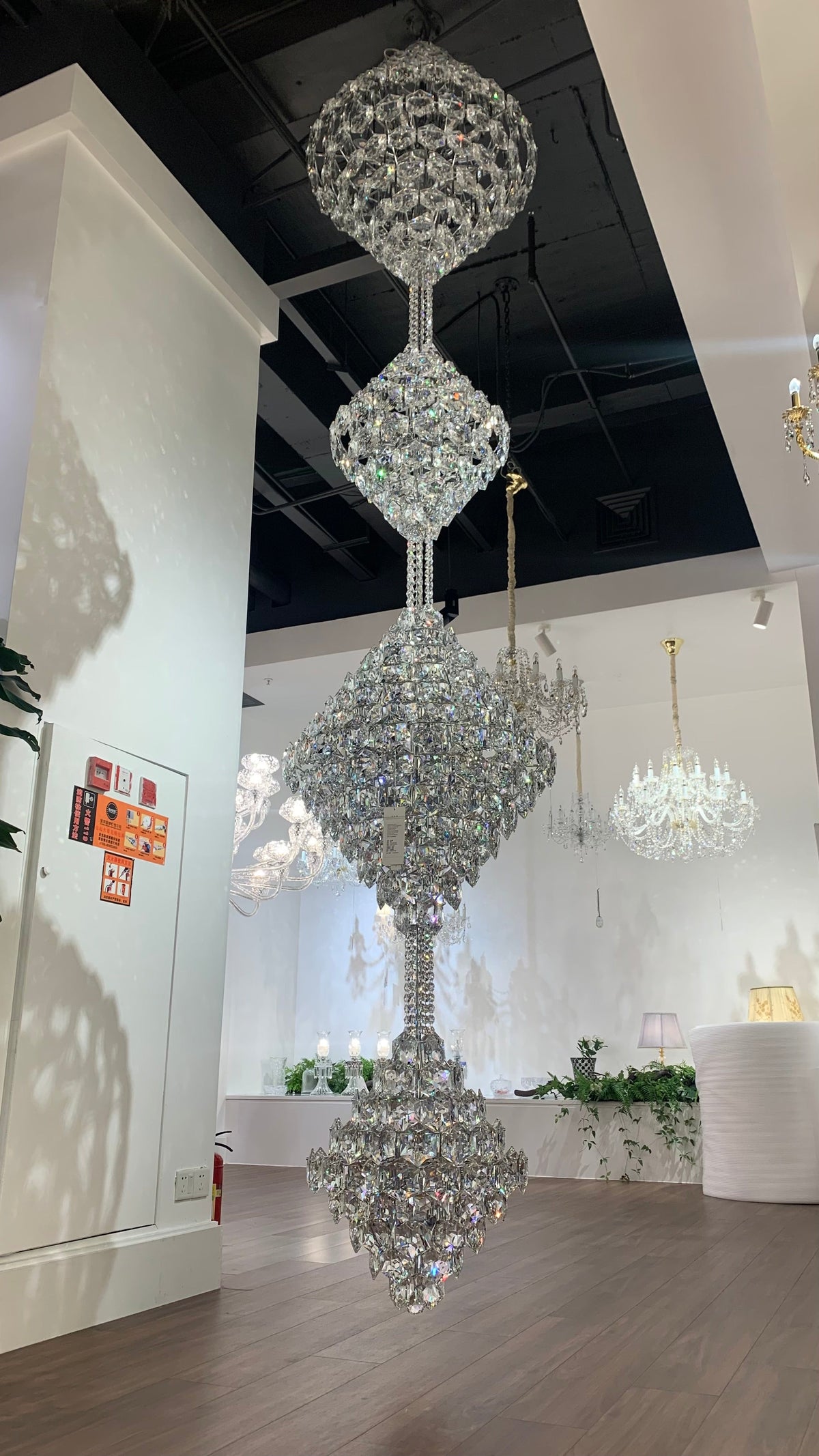 Luxury Three / four Cone Crystal Chandelier for Staircase / foyer / hotel