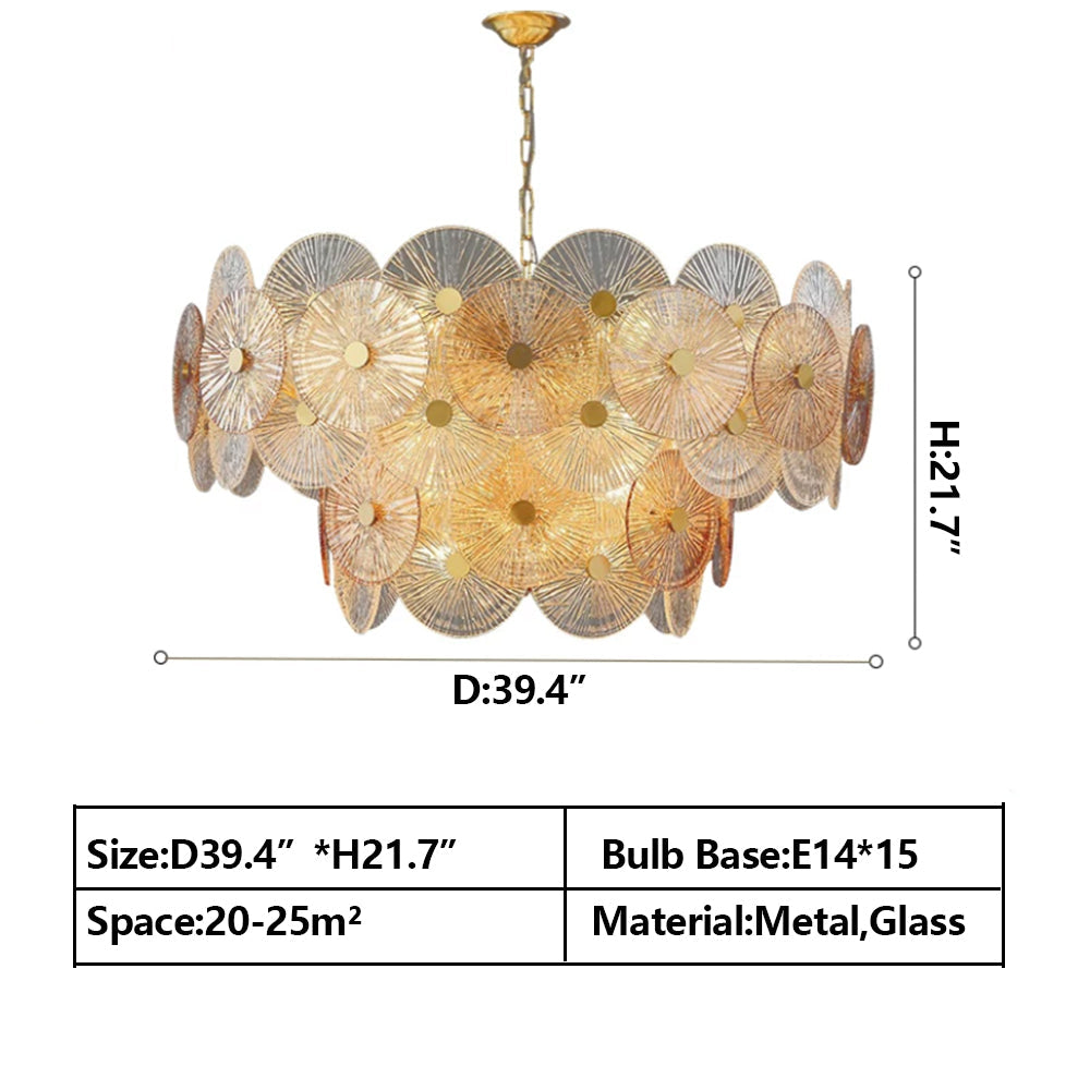 Light Luxury Art Design Creative Round Multi-Tiered Glass Chandelier for Living Room / bedroom