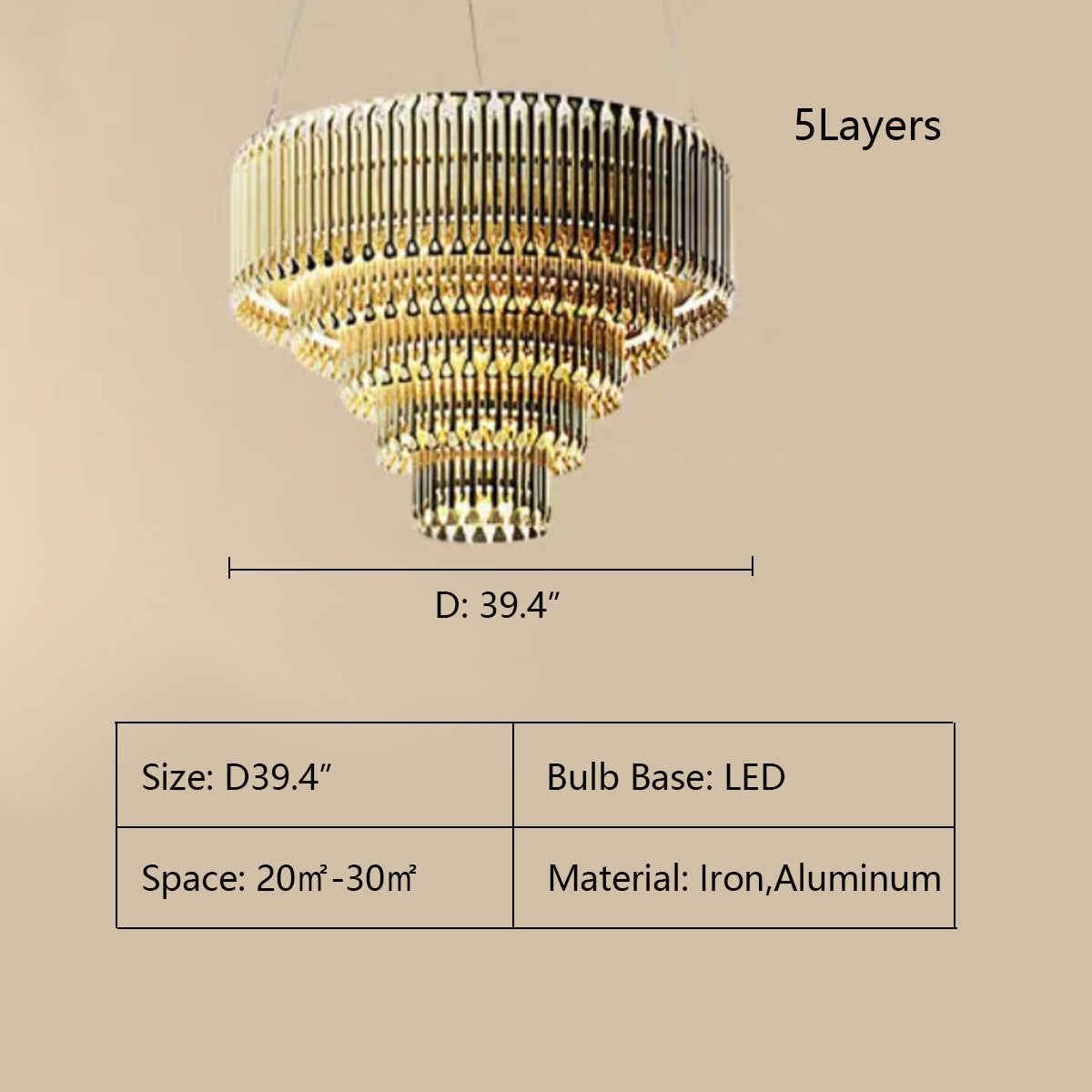 Post-Modern Light Luxury Aluminum Hollow Round Gold Chandelier for Living / dining Room / bar